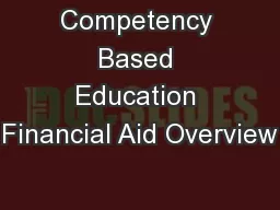 Competency Based Education Financial Aid Overview