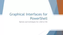 Graphical Interfaces for PowerShell