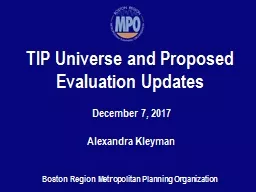 TIP Universe and Proposed Evaluation Updates