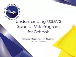 Understanding USDA’S  Special Milk Program