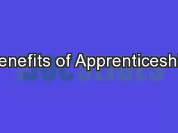 Benefits of Apprenticeship