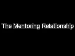 The Mentoring Relationship