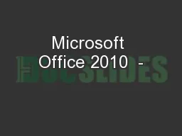 Microsoft Office 2010  -