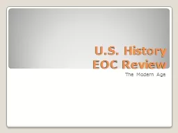 U.S. History  EOC Review