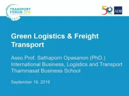 Green Logistics &  Freight