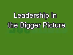 Leadership in the Bigger Picture