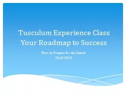 Tusculum Experience Class