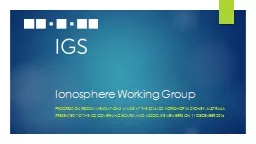 Ionosphere Working Group
