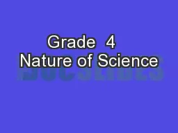 Grade  4   Nature of Science