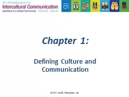 Chapter 1:  Defining Culture and Communication