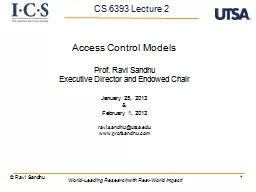 1 Access Control Models Prof