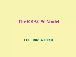 The RBAC96 Model Prof. Ravi