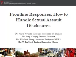Frontline Responses: How to Handle Sexual Assault Disclosures