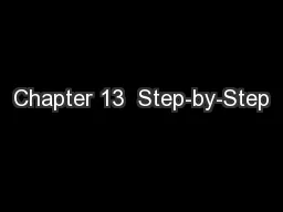 Chapter 13  Step-by-Step