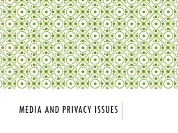 Media and Privacy Issues