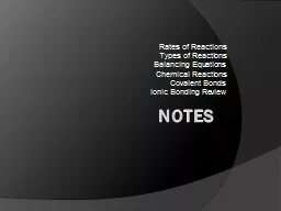 Notes Rates of Reactions