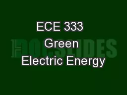 ECE 333  Green Electric Energy