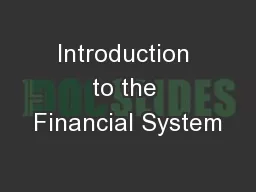 Introduction to the Financial System