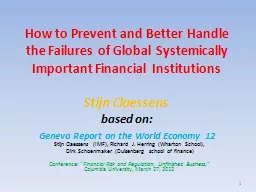 1 How to Prevent and Better Handle the Failures of Global Systemically Important Financial Institut