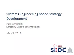 Systems Engineering based Strategy Development