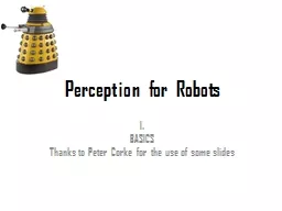Perception for Robots I.