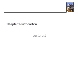Chapter 1- Introduction Lecture 1