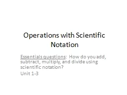 Operations with Scientific