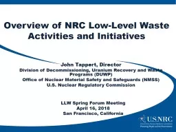 Overview of NRC Low-Level