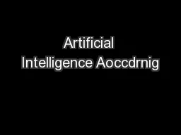 Artificial Intelligence Aoccdrnig