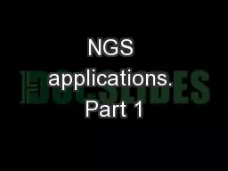 NGS applications. Part 1