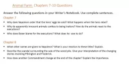 Animal Farm   Chapters 7-10 Questions