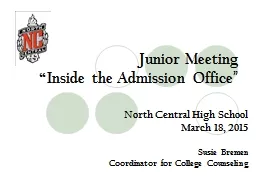 Junior Meeting   “Inside the Admission Office