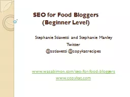 SEO for Food Bloggers   (