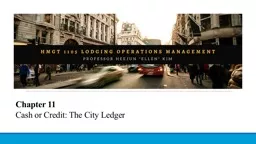 Chapter  11 Cash or Credit: The City Ledger