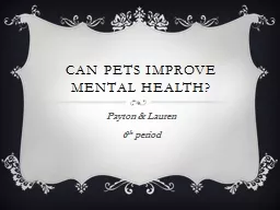 Can pets improve mental health?