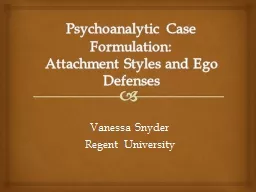 Psychoanalytic Case Formulation: