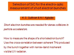 Selection of SiC for the electro-optic measurement of short electron bunches