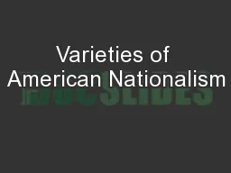 Varieties of American Nationalism