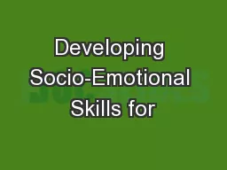 Developing Socio-Emotional Skills for