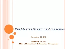 The Master Schedule Collection