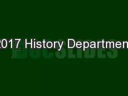 2017 History Department