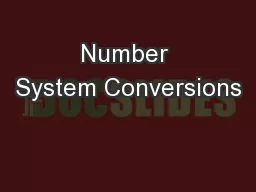 Number System Conversions