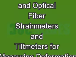 New Electromagnetic and Optical Fiber Strainmeters and Tiltmeters for Measuring Deformation