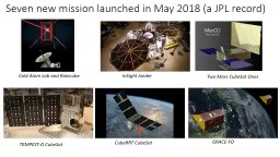Seven new mission launched in May 2018 (a JPL record)