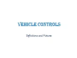 Vehicle Controls Definitions and Pictures