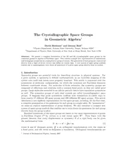 The Crystallographic Space Groups in Geometric Algebra