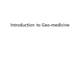 Introduction to Geo-medicine