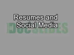 Resumes and Social Media