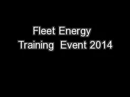 Fleet Energy  Training  Event 2014