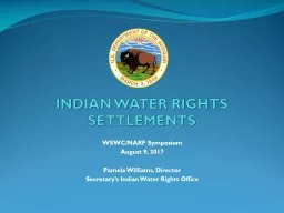 INDIAN  WATER RIGHTS  SETTLEMENTS